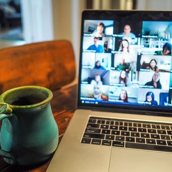 A Zoom meeting on a laptop
